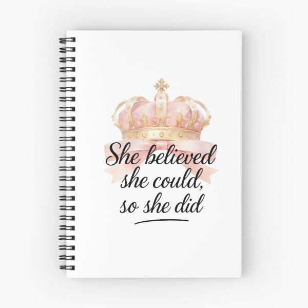 Item preview, She Believed She Could So She Did Quote with Crown & Pink Bow designed and sold by jeweleddesigns.