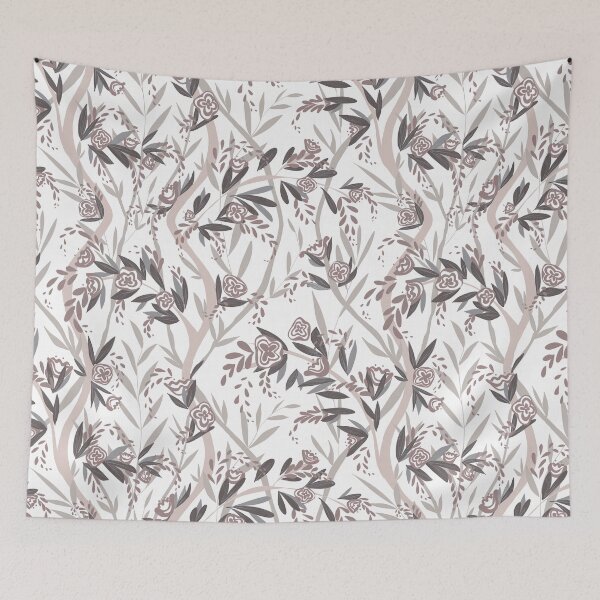 Item preview, French Floral Vine Chintz - Neutral Mocha Mousse Swiss Coffee designed and sold by LoveAlways-AEP.