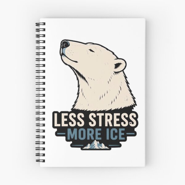 Item preview, Less Stress More Ice Polar Bear Shirt Funny Arctic Wildlife Tee designed and sold by PINK FREE.