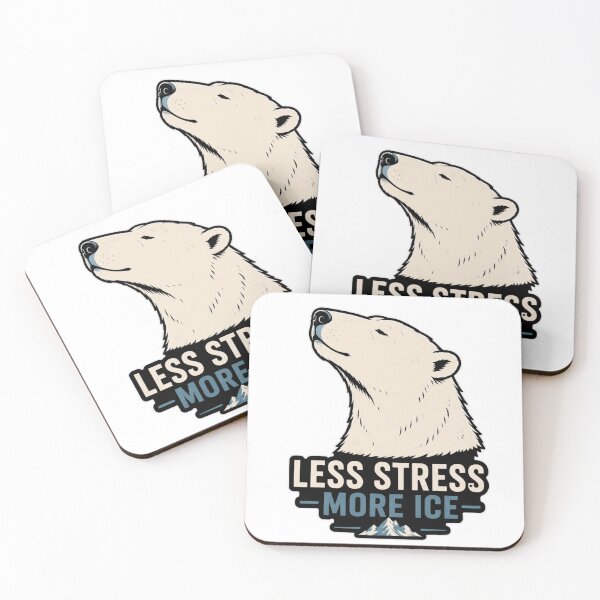Item preview, Less Stress More Ice Polar Bear Shirt Funny Arctic Wildlife Tee designed and sold by PINK FREE.