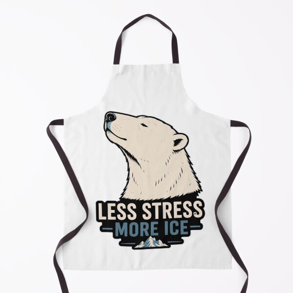 Item preview, Less Stress More Ice Polar Bear Shirt Funny Arctic Wildlife Tee designed and sold by PINK FREE.