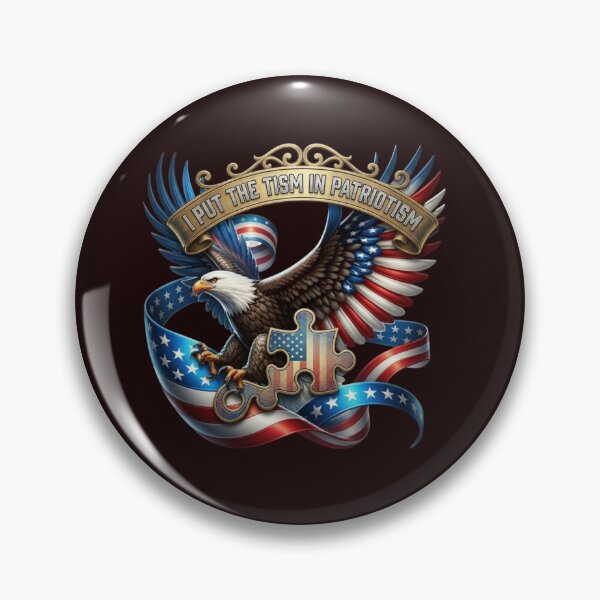 Item preview, I Put The Tism in Patriotism Funny Autistic American Eagle Meme designed and sold by unicatello.