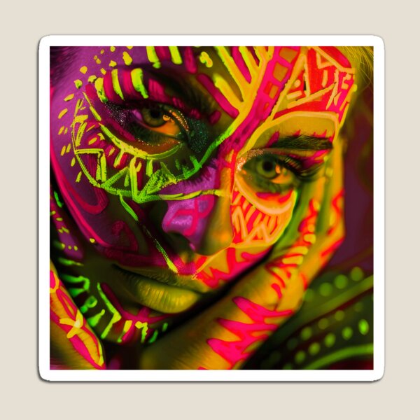 Item preview, Fantasy Female Face With Tattoo Close-Up Photo Art designed and sold by DEC02.