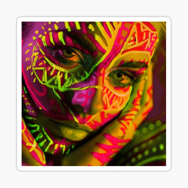 Item preview, Fantasy Female Face With Tattoo Close-Up Photo Art designed and sold by DEC02.