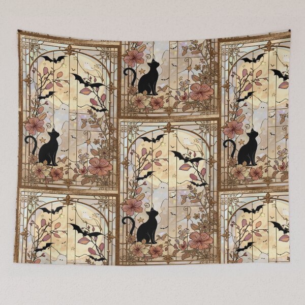 Item preview, Cats  Elegant Gothic Stained Glass designed and sold by BriSher.