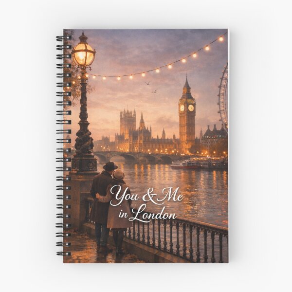Item preview, You & Me in London – Romantic Thames Sunset Couple Art designed and sold by Ve & Co.