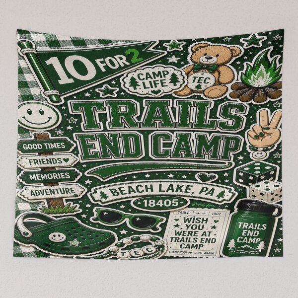 Item preview, Trails End Camp Collage designed and sold by Rachel's Room.