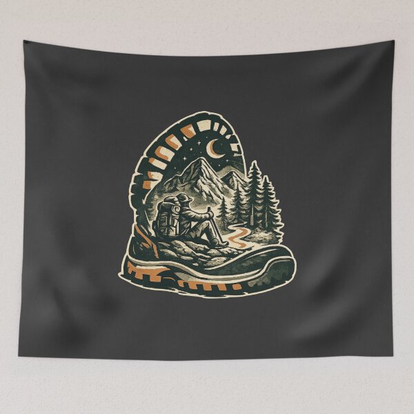 Item preview, Hiking Boot Night Trail Backpacker designed and sold by Corvoria.
