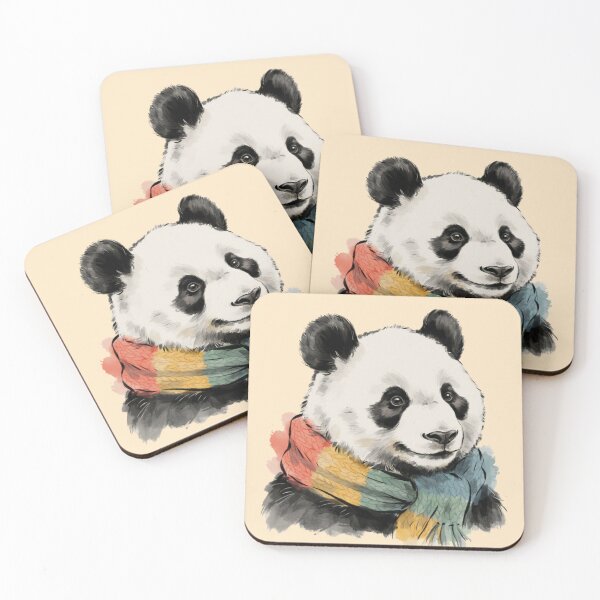 Item preview, A charming ink-wash panda portrait in playful Chinese sumi-e style designed and sold by 123ks.