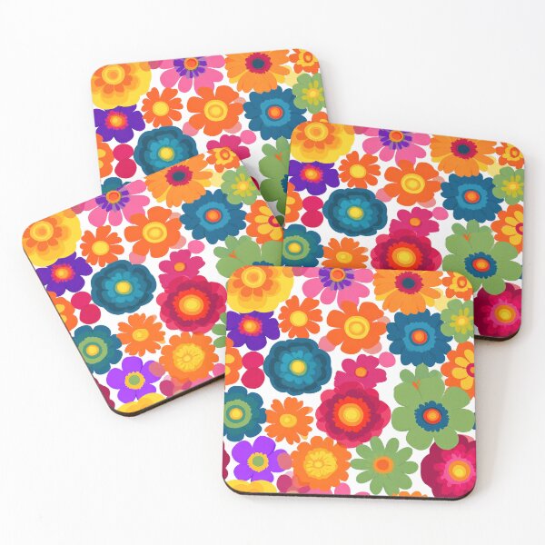 Item preview, Retro 1960's - 1970's Hippie Psychedelic Colorful Flowers Design designed and sold by DEC02.