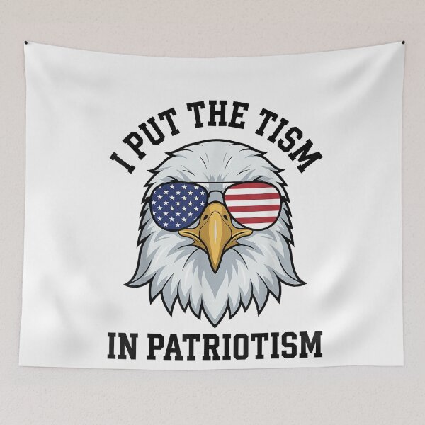 Item preview, I Put The Tism In Patriotism Retro Eagle USA Flag 4th July designed and sold by studiopekepeke.