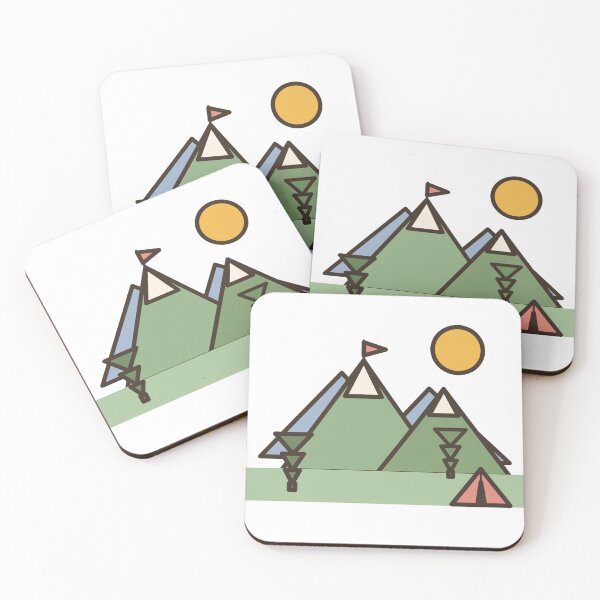 Item preview, Cute Mountain Camping Hiking Scene designed and sold by Winterp09.