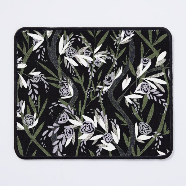 Item preview, French Textured Floral Vine Chintz - Jungle Green Black White Lavender designed and sold by LoveAlways-AEP.