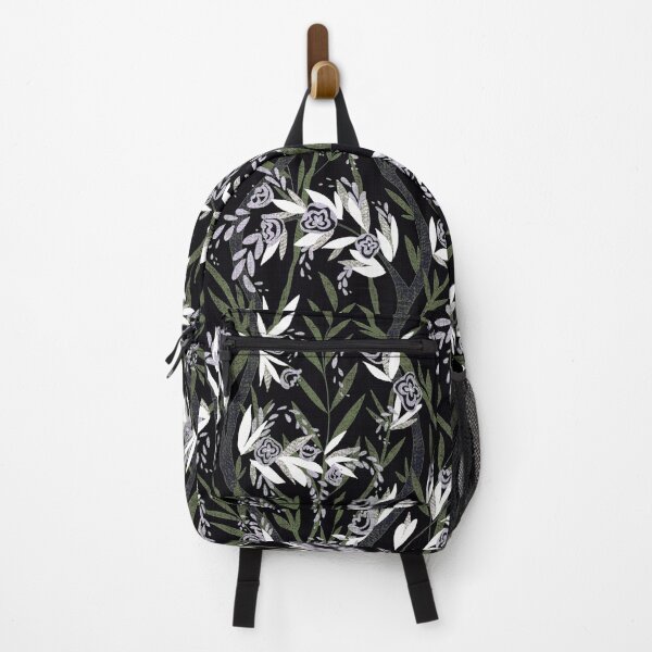Item preview, French Textured Floral Vine Chintz - Jungle Green Black White Lavender designed and sold by LoveAlways-AEP.