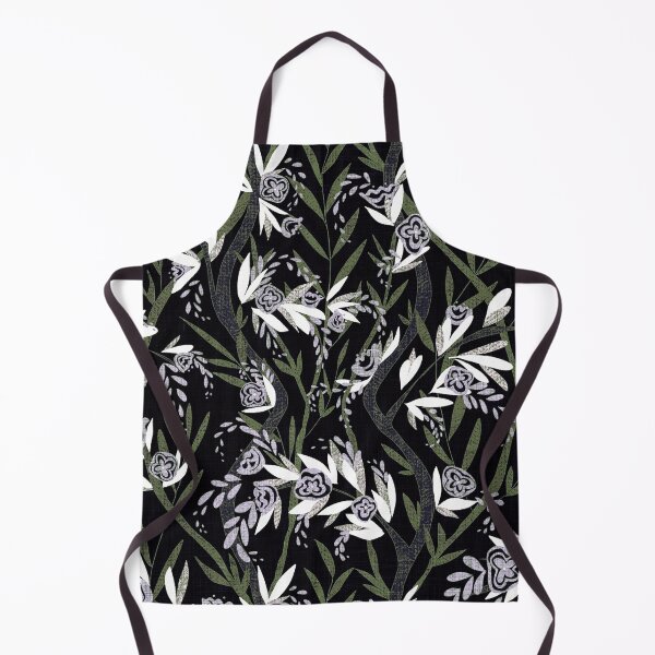 Item preview, French Textured Floral Vine Chintz - Jungle Green Black White Lavender designed and sold by LoveAlways-AEP.