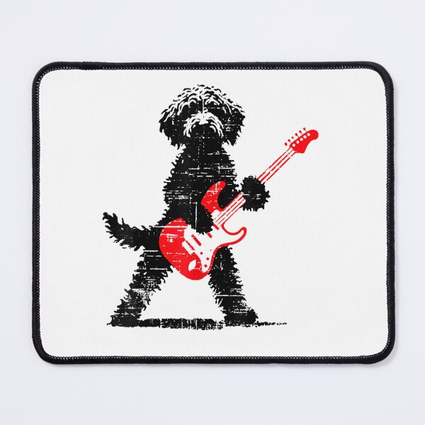 Item preview, Vintage Goldendoodle Rock Playing Guitar Dog Music designed and sold by studiopekepeke.