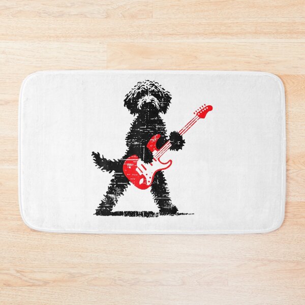 Item preview, Vintage Goldendoodle Rock Playing Guitar Dog Music designed and sold by studiopekepeke.