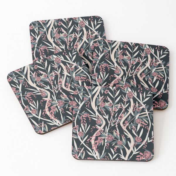 Item preview, French Floral Vine Chintz - Modern Black Rose Pink Multicolor designed and sold by LoveAlways-AEP.