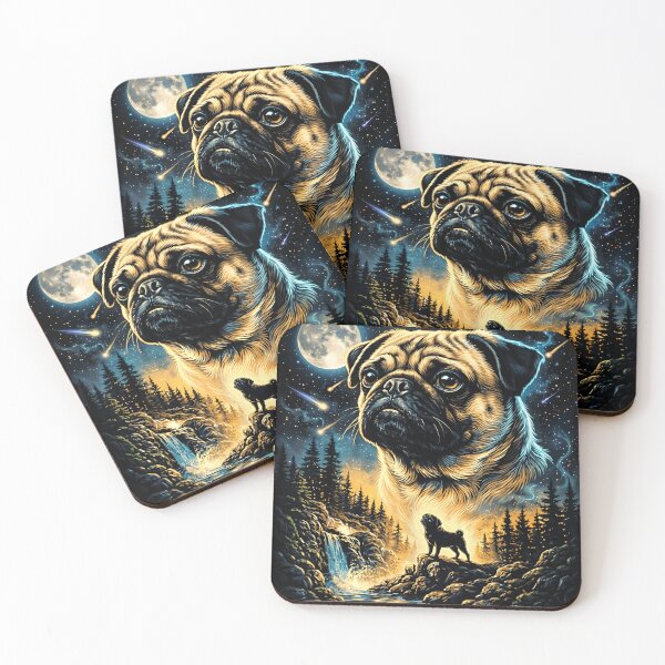 Item preview, Pug Dog Howling To The Moon Vintage Funny Pug Lover designed and sold by YourArt7.