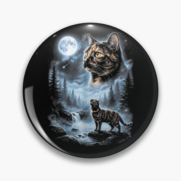 Item preview, Tortoiseshell Cat Howling At The Moon 90s Retro Vintage designed and sold by studiopekepeke.