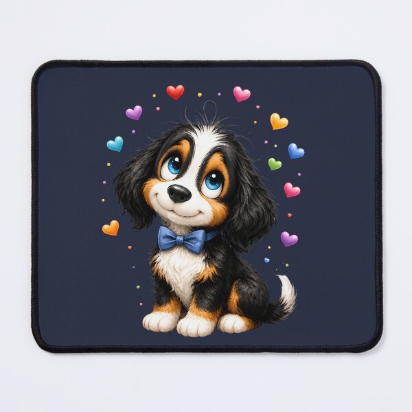 Item preview, Cute Puppy Love: Cavalier Spaniel with Rainbow Hearts designed and sold by digitalbob60.