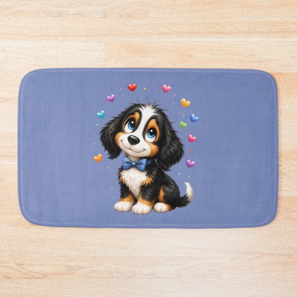 Item preview, Cute Puppy Love: Cavalier Spaniel with Rainbow Hearts designed and sold by digitalbob60.