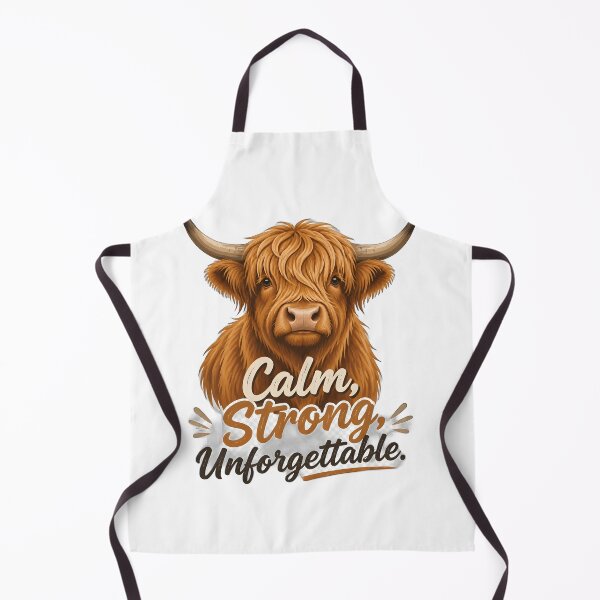 Item preview, Calm, Strong, Unforgettable – Highland Cow Inspirational Quote | Rustic Farm Animal Design designed and sold by ColorClouds.
