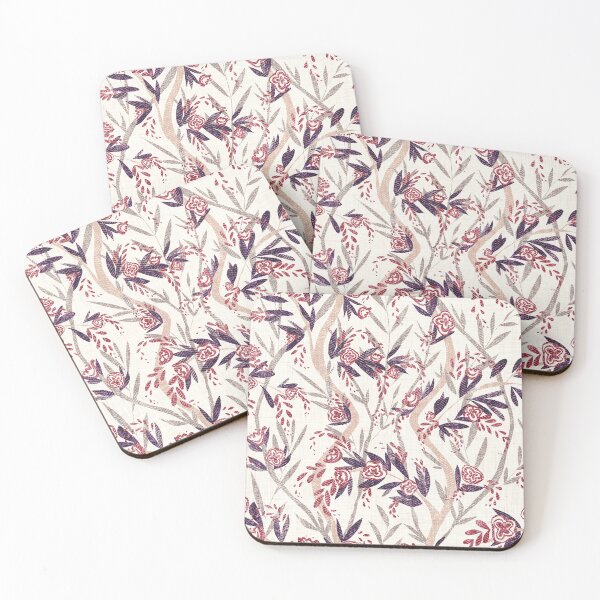 Item preview, Tweed Textured French Floral Vine Chintz -  Plums Neutrals Burgundy Cream designed and sold by LoveAlways-AEP.