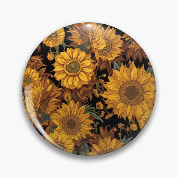 Item preview, Dark Cottagecore Sunflower Pattern | Vintage Maximalist Botanical Floral. designed and sold by Desolaa_Arts.