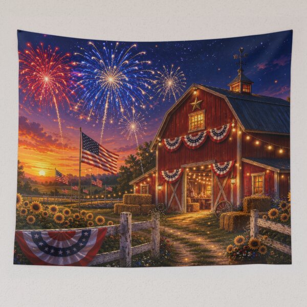Item preview, 4th of July Farmhouse Scene designed and sold by jgvisualarts.