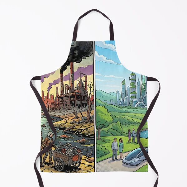 Item preview, Dystopia vs Utopia Eco Futuristic Split Scene Art designed and sold by Daniela`s shop.