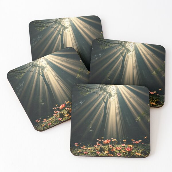 Item preview, Magical Sunlight Beams in Enchanted Forest designed and sold by IntelliMindDesigns.