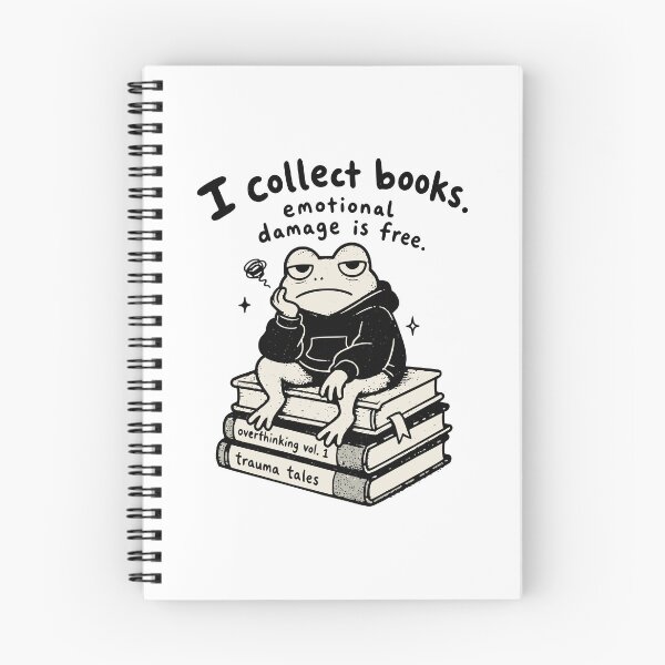 Item preview, I collect books, emotional damage is free - design for introvert book lover - meme core designed and sold by Fantasy Cache.