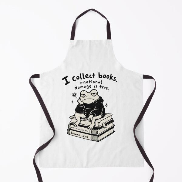 Item preview, I collect books, emotional damage is free - design for introvert book lover - meme core designed and sold by Fantasy Cache.