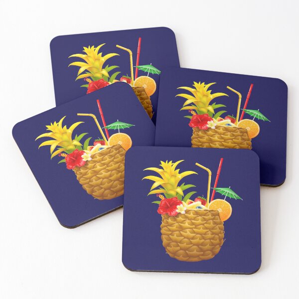 Item preview, Tropical Pineapple Cocktail Drink with Hibiscus Flower designed and sold by SolutionsArt.