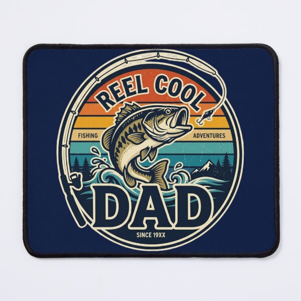 Item preview, Reel Cool Dad Vintage Fishing Sunset Badge designed and sold by PACS0011.