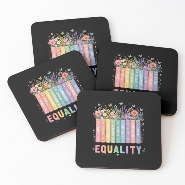 Item preview, Equality Floral Books Inspirational Rainbow Message designed and sold by FormalDehyena.