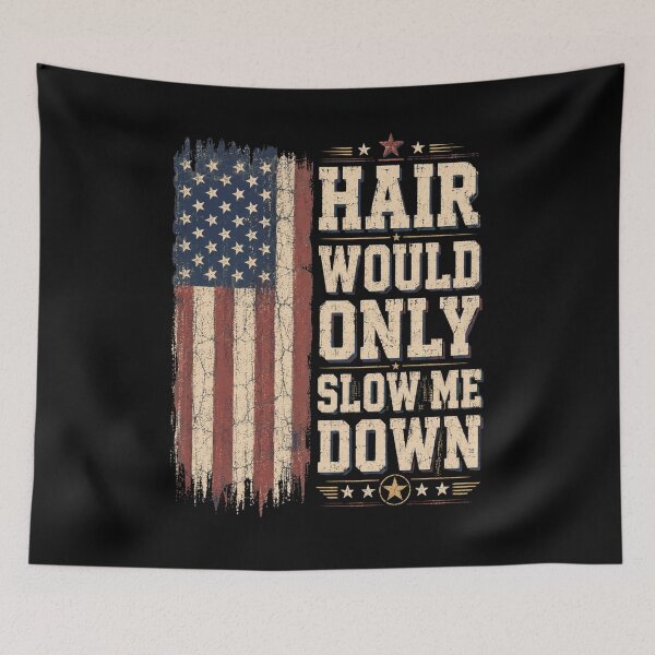 Item preview, Patriotic Hair Would Only Slow Me Down Vintage Flag Art designed and sold by FormalDehyena.