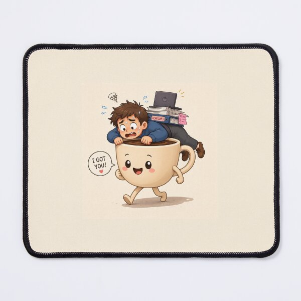 Item preview, Funny Coffee Saving Stressed Worker Art – Cute Kawaii Mug Illustration designed and sold by marianka91.