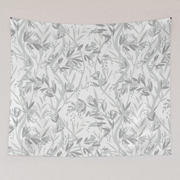 Item preview, Modern French Floral Vine Chintz - Gray and White designed and sold by LoveAlways-AEP.