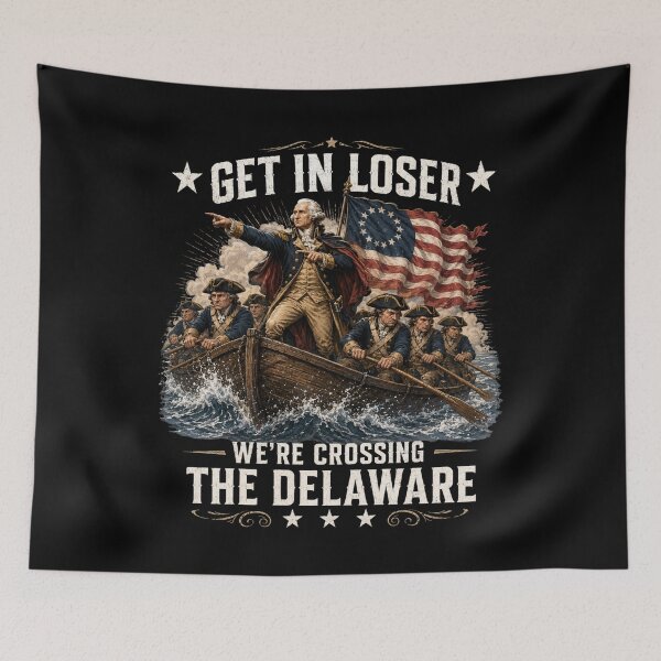 Item preview, Delaware Crossing Revolutionary War Patriotic Boat Scene designed and sold by FormalDehyena.