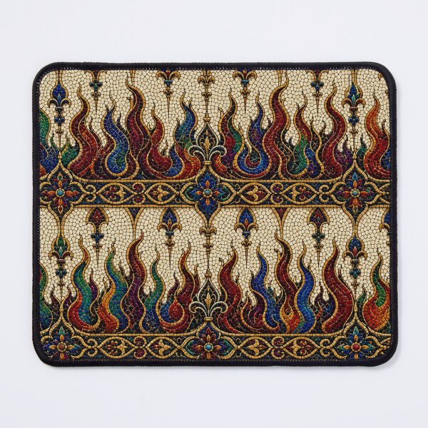 Item preview, Colorful Mosaic Flame Tile & Antique Byzantine Aesthetic Pattern designed and sold by cabuks.
