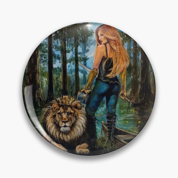Item preview, Taking Back What the Enemy Stole painting by artist Lori Richardson Beautiful Redheaded woman with a crowned lion designed and sold by Lori Richardson.