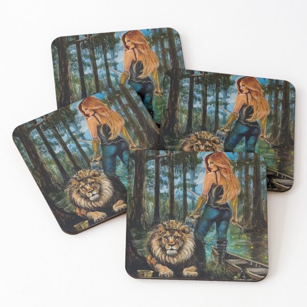 Item preview, Taking Back What the Enemy Stole painting by artist Lori Richardson Beautiful Redheaded woman with a crowned lion designed and sold by Lori Richardson.