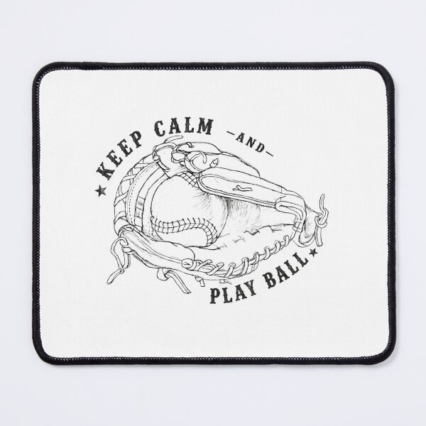 Item preview, Keep Calm and Play Ball Baseball Art - black line designed and sold by Tingmade Studio.