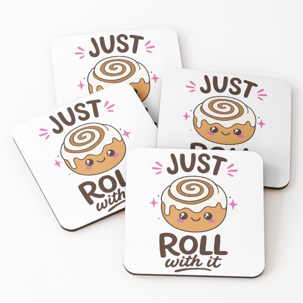 Item preview, Just Roll With It – Cute Kawaii Cinnamon Roll Pun Design designed and sold by Apotheosis by Irie Meraki.