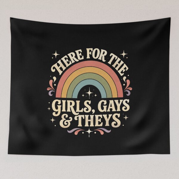 Item preview, gay pride rainbow quote retro boho inclusive artwork designed and sold by FormalDehyena.