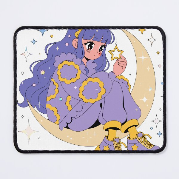 Item preview, Cute Girl Riding a Moon Fantasy Sticker designed and sold by inkfusionhub99.