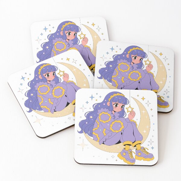 Item preview, Cute Girl Riding a Moon Fantasy Sticker designed and sold by inkfusionhub99.