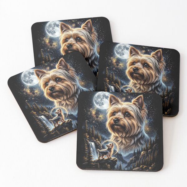 Item preview, Yorkie Howling To The Moon Vintage Funny Yorkshire Terrier Dog designed and sold by YourArt7.